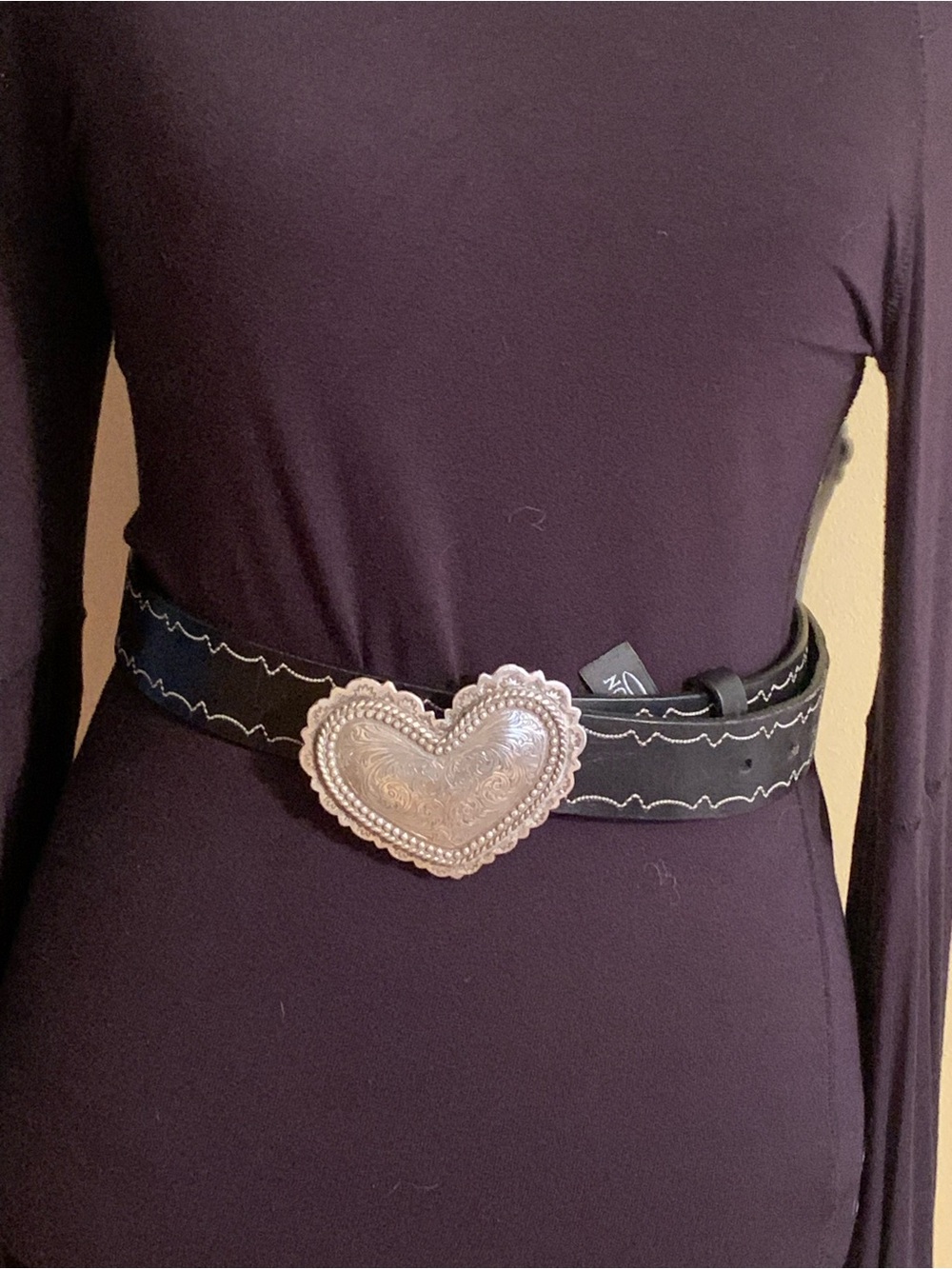 BRIGHTON ladies “Heart of Silver” Vintage belt size Large Gently Preloved